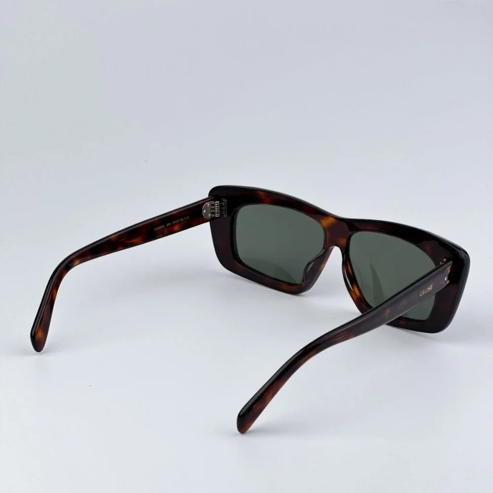 Celine CL40259I 52N BRAND NEW Sunglasses Havana Green Rectangle Unisex